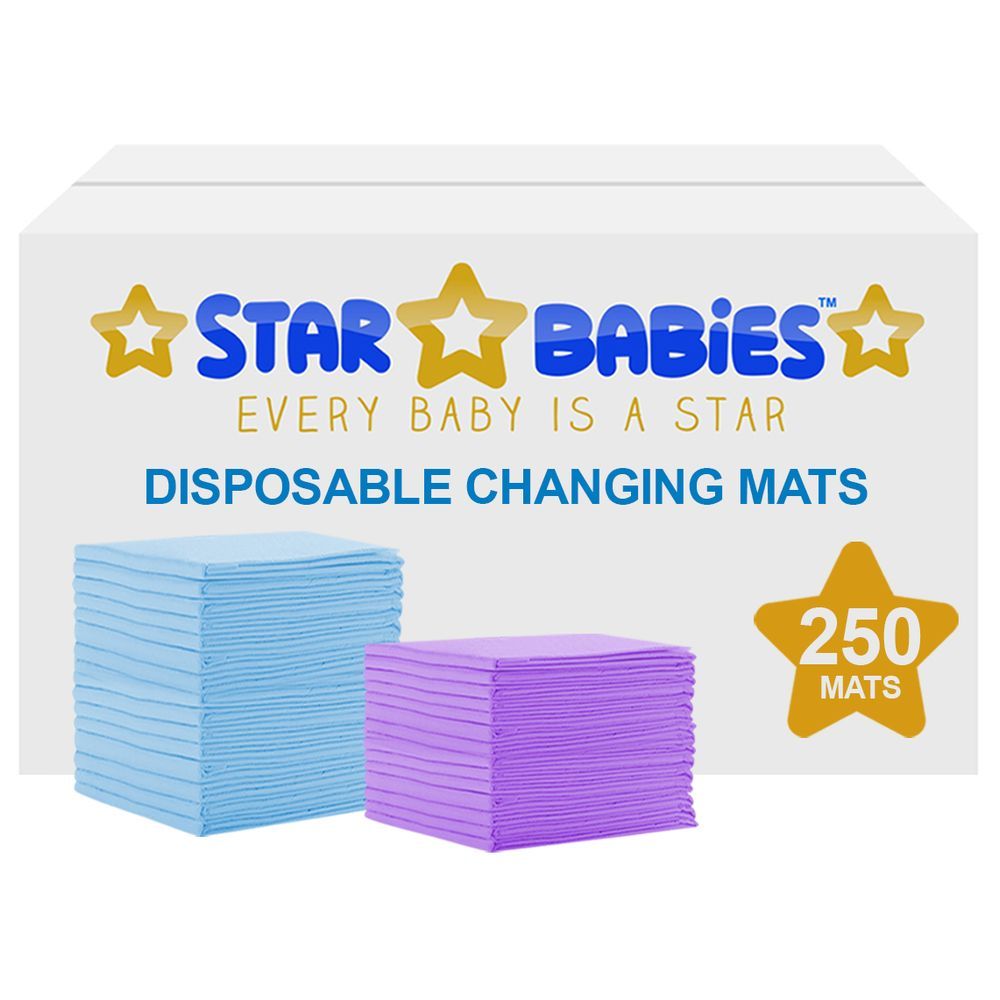 Star Babies - Disposable Changing mats (45x60cm) Large, Pack of 250 - Assorted