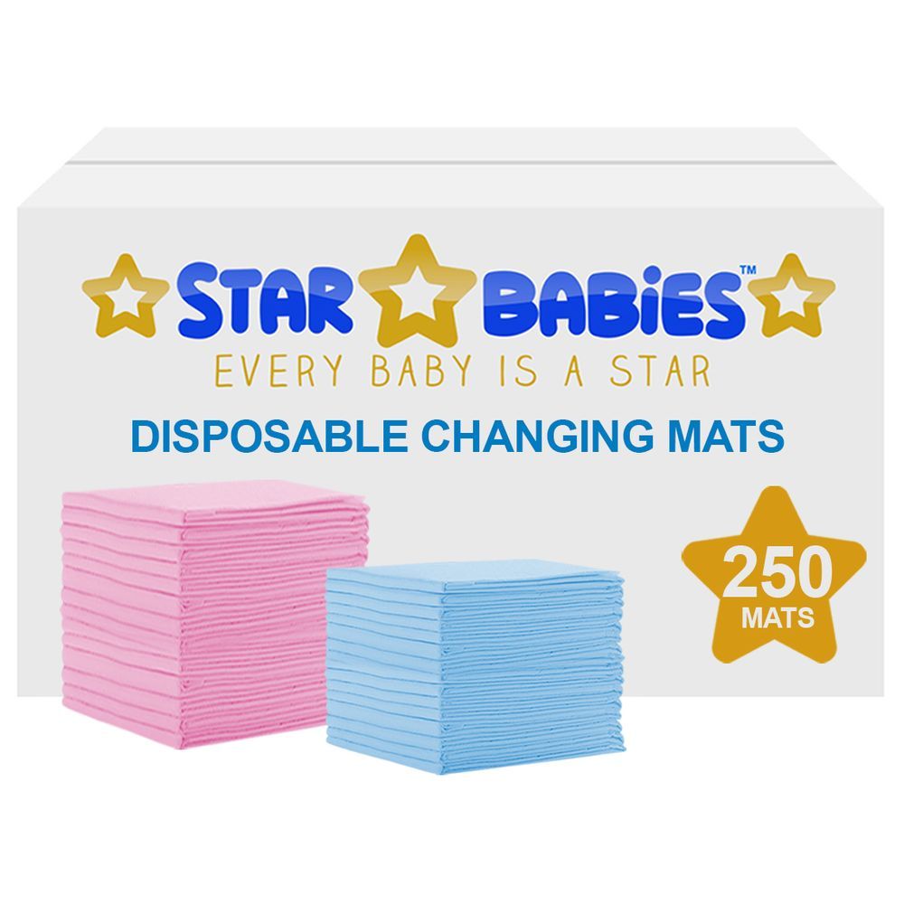 Star Babies - Disposable Changing mats (45x60cm) Large, Pack of 250 - Assorted