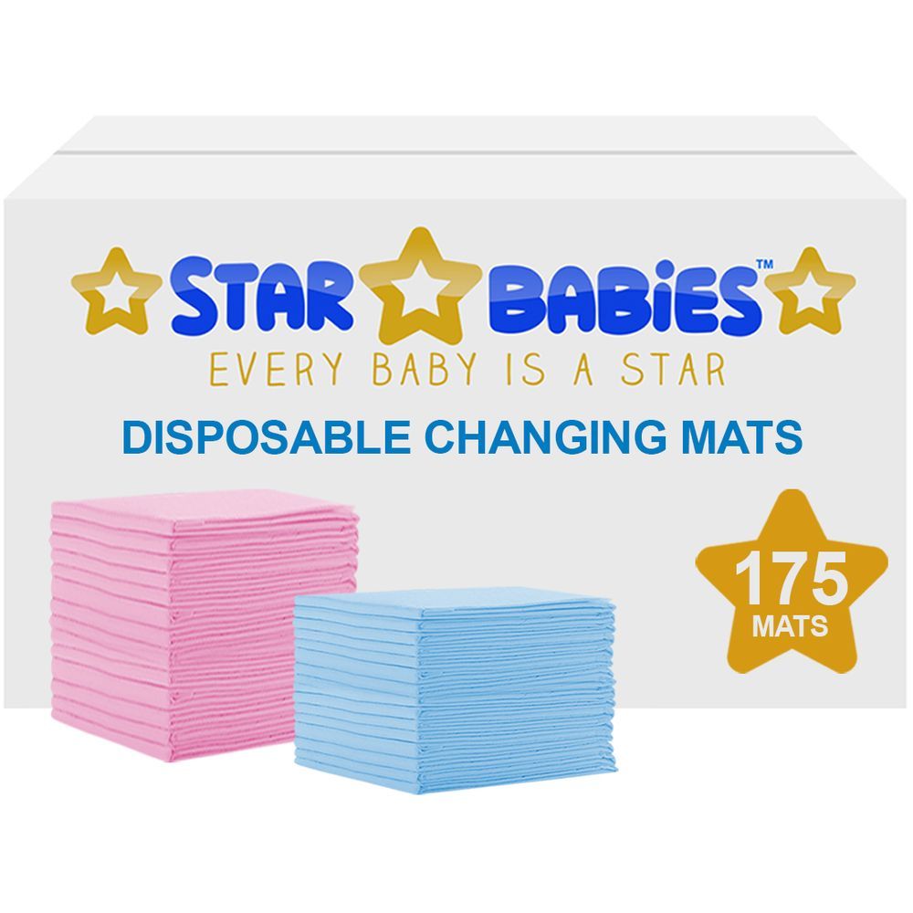 Star Babies - Disposable Changing mats (45x60cm) Large, Pack of 175 - Assorted