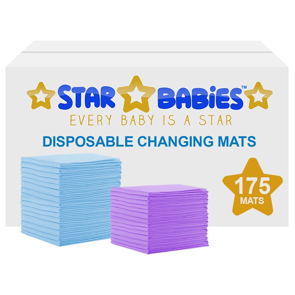 Star Babies - Disposable Changing mats (45x60cm) Large, Pack of 175 - Assorted