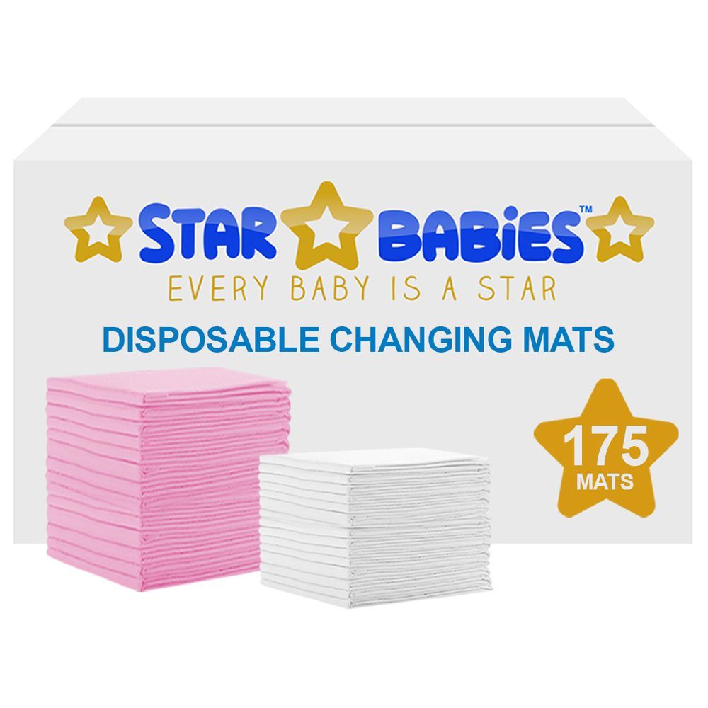 Star Babies - Disposable Changing mats (45x60cm) Large, Pack of 175 - Assorted