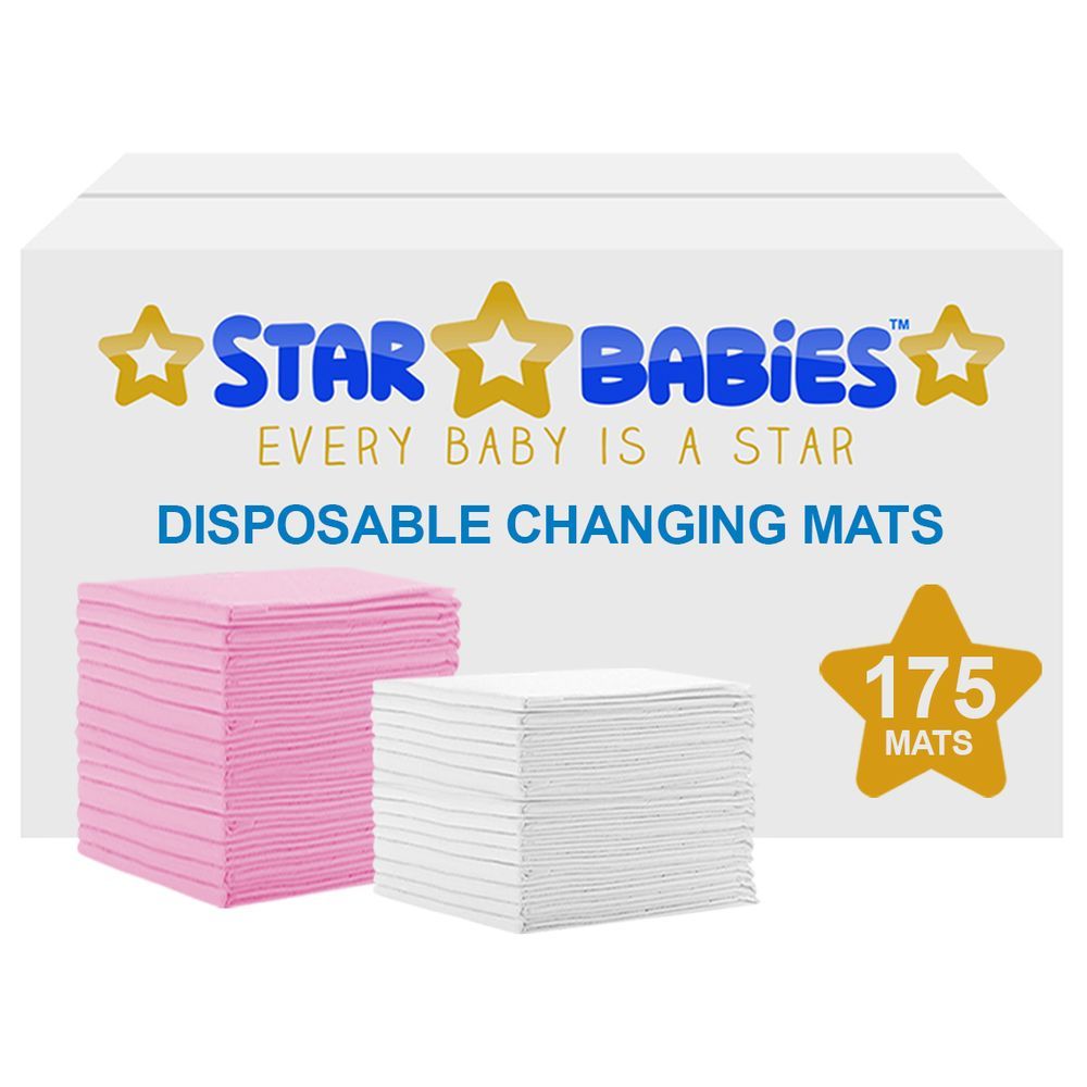 Star Babies - Disposable Changing mats (45x60cm) Large, Pack of 175 - Assorted