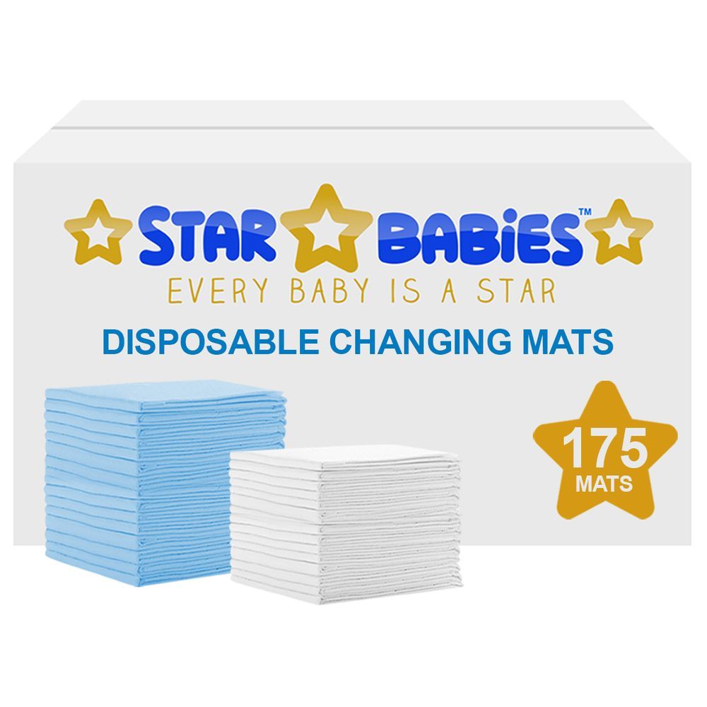 Star Babies - Disposable Changing mats (45x60cm) Large, Pack of 175 - Assorted