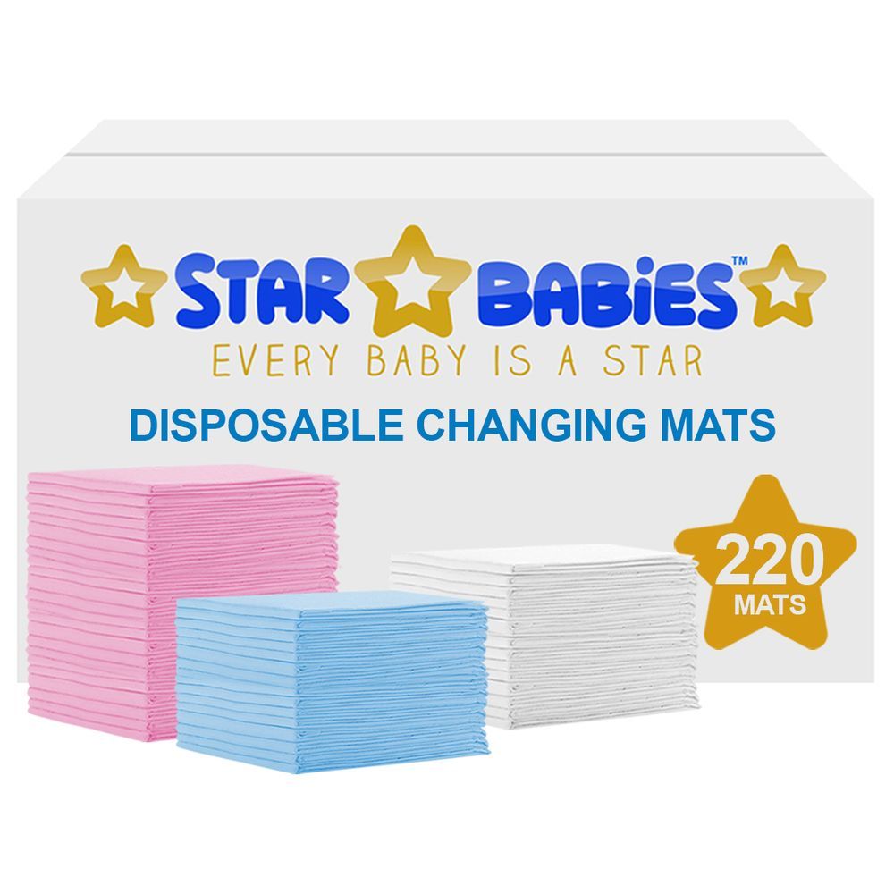 Star Babies - Disposable Changing mats (45x60cm) Large, Pack of 220 -Assorted