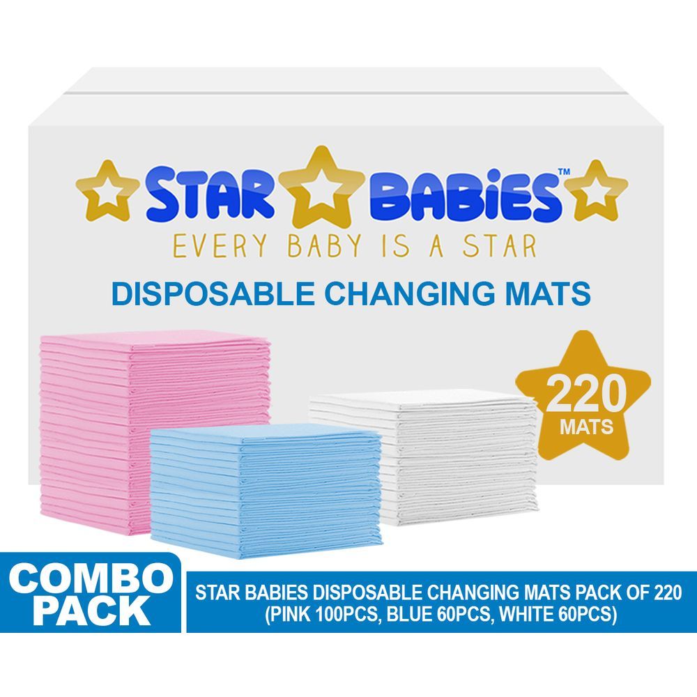 Star Babies - Disposable Changing mats (45x60cm) Large, Pack of 220 -Assorted