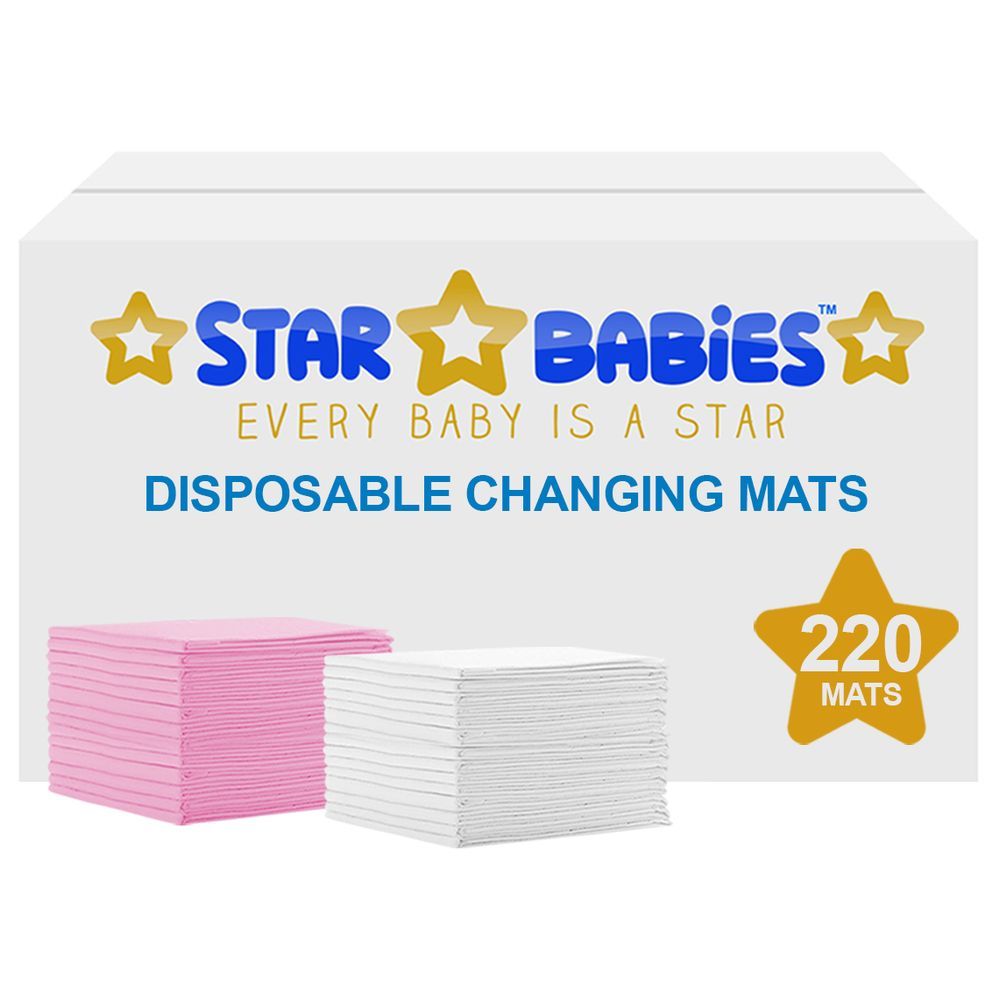 Star Babies - Disposable Changing mats (45x60cm) Large, Pack of 220 - Assorted