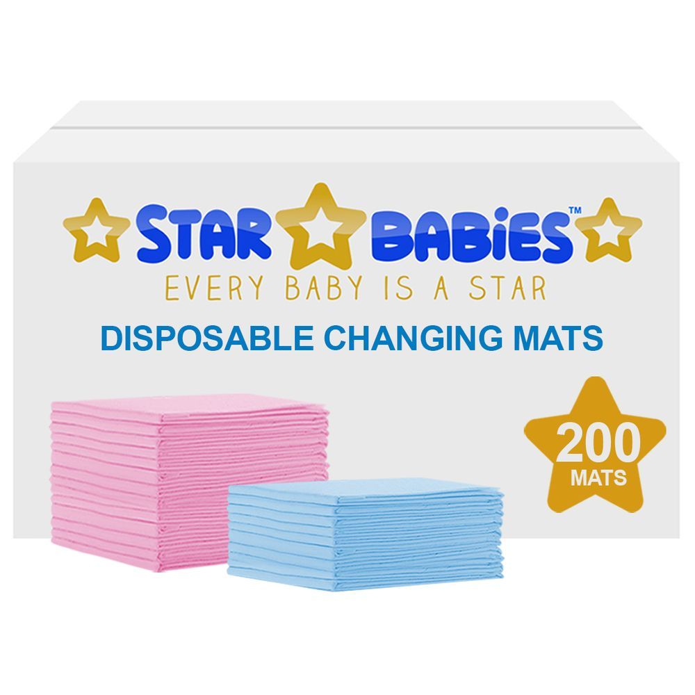 Star Babies - Disposable Changing mats (45x60cm) Large, Pack of 200 - Assorted