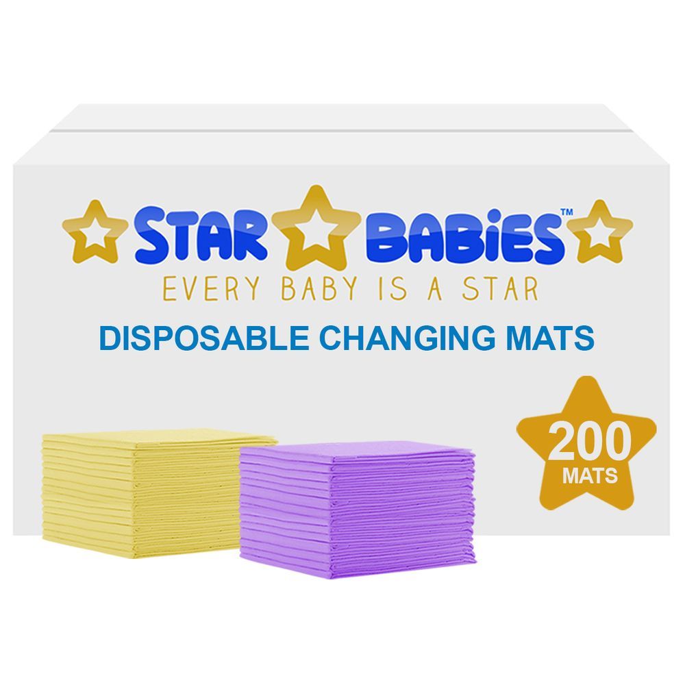 Star Babies - Disposable Changing mats (45x60cm) Large, Pack of 200 - Assorted