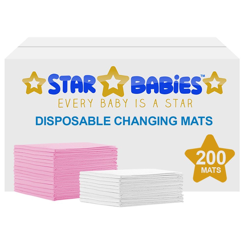 Star Babies - Disposable Changing mats (45x60cm) Large, Pack of 200 - Assorted