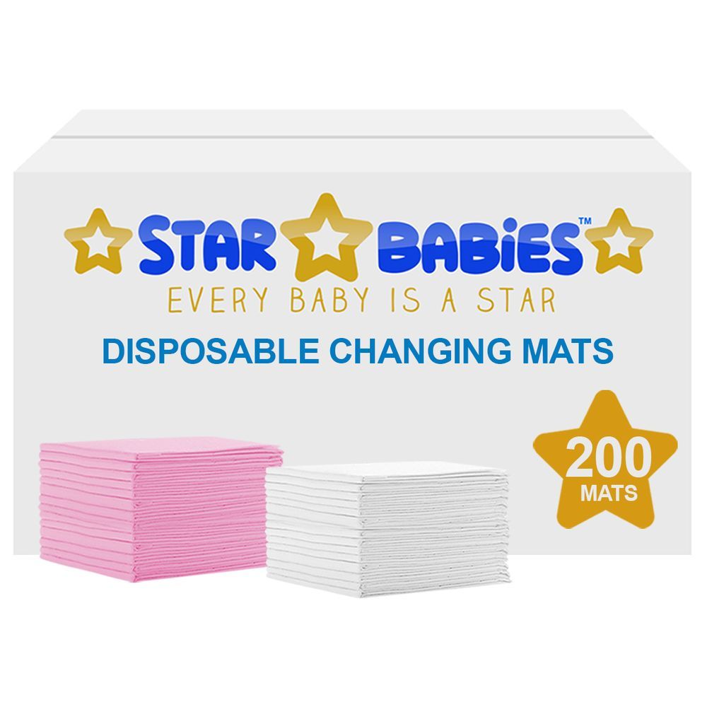 Star Babies - Disposable Changing mats (45x60cm) Large, Pack of 200 - Assorted