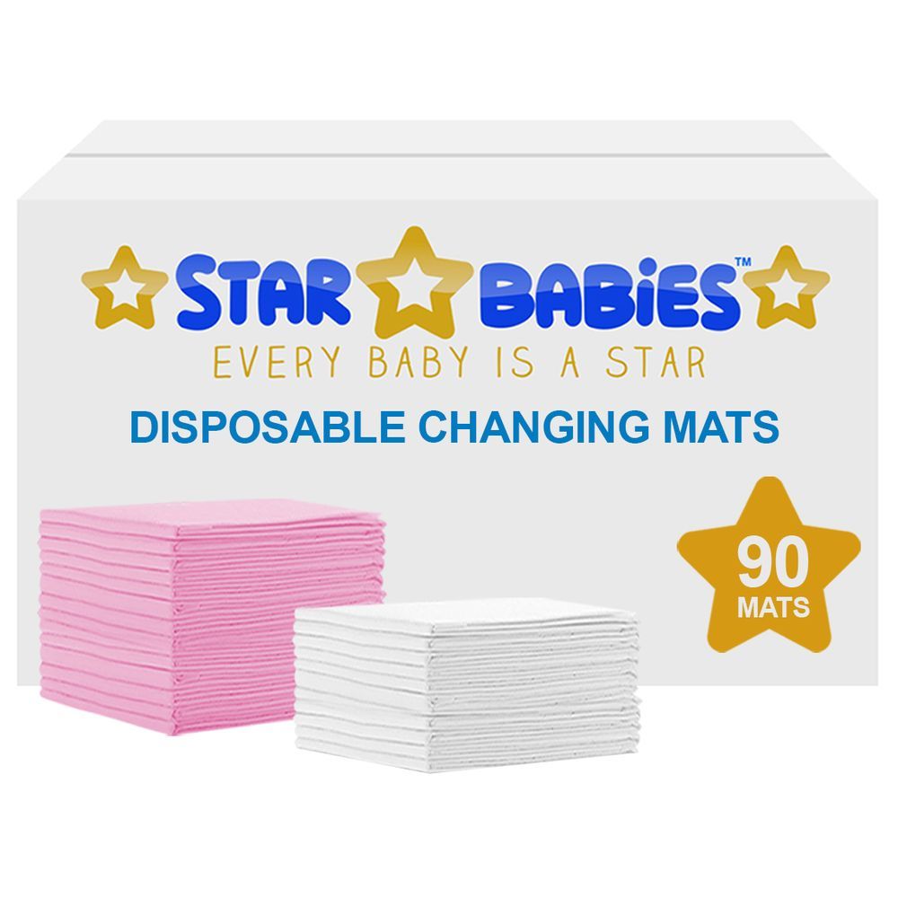 Star Babies - Disposable Changing mats (45x60cm) Large, Pack of 90 -Assorted