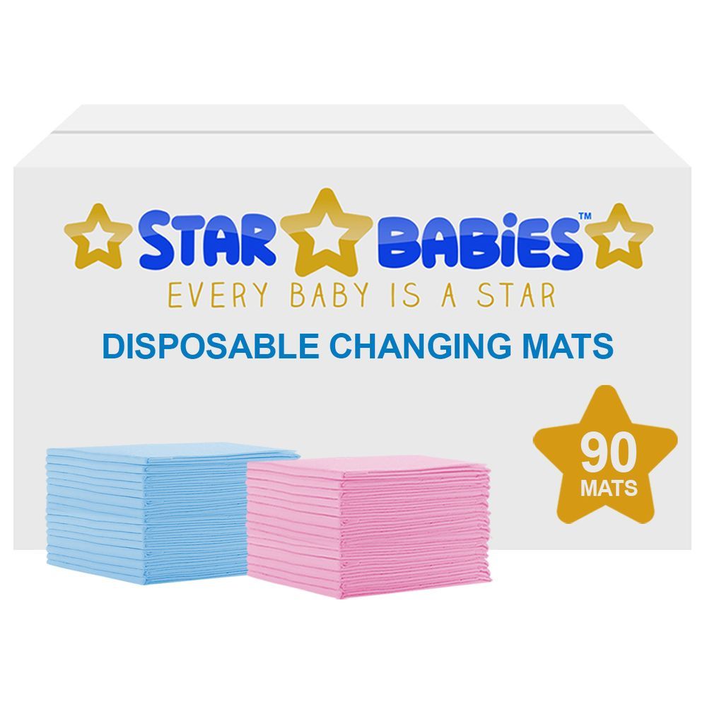 Star Babies - Disposable Changing mats (45x60cm) Large, Pack of 90 -Assorted