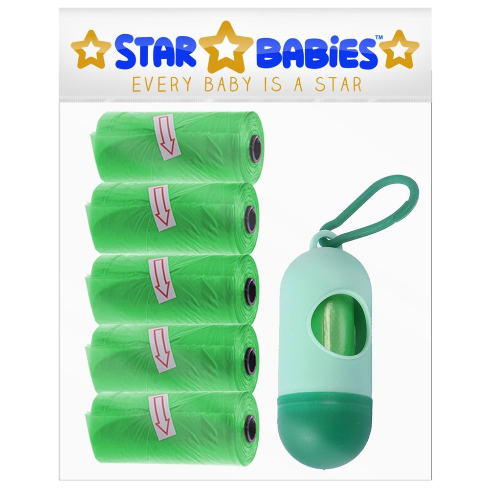 Star Babies - Diaper Caddy Organizer w/ Scented Bag Dispenser & Disposable Bibs - Grey