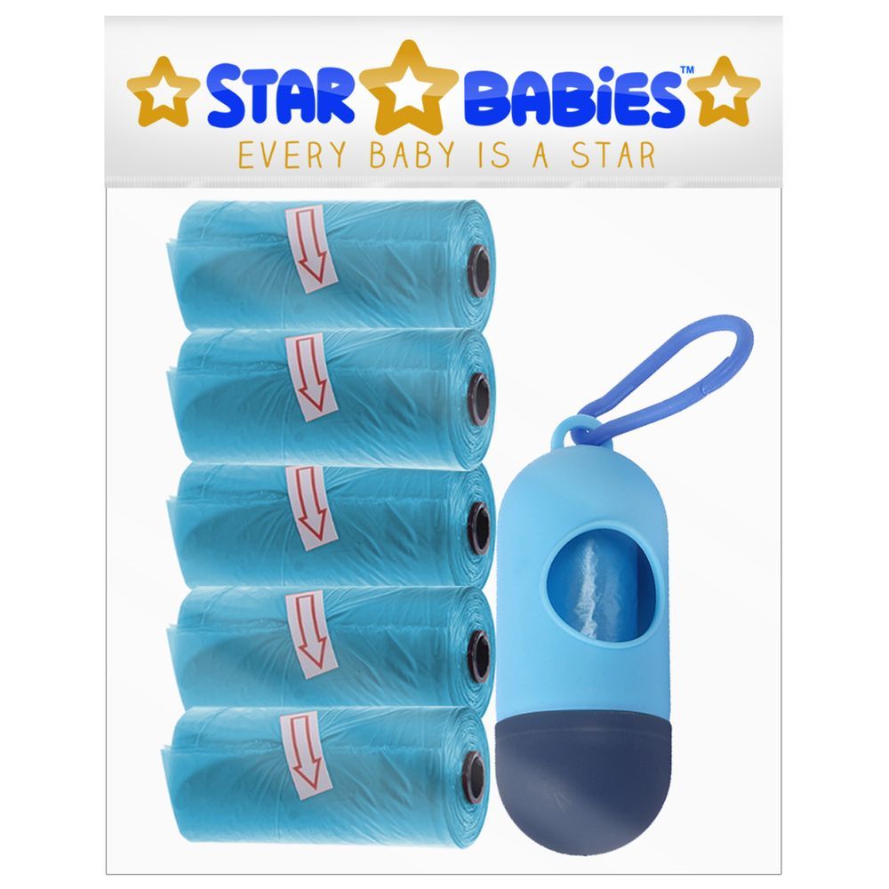 Star Babies - Diaper Caddy Organizer w/ Scented Bag Dispenser & Powder Puff - Blue