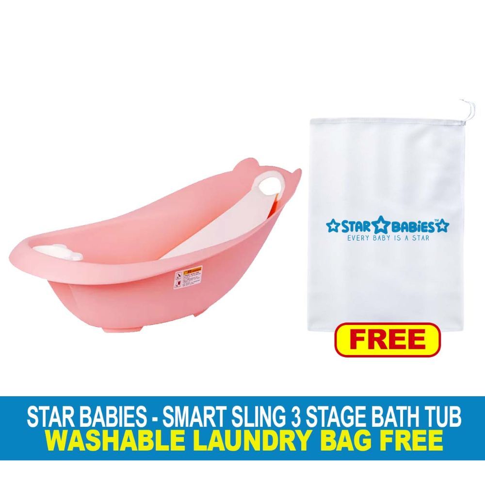 Star Babies - Smart Sling 3-Stage Bath Tub - Pink & White