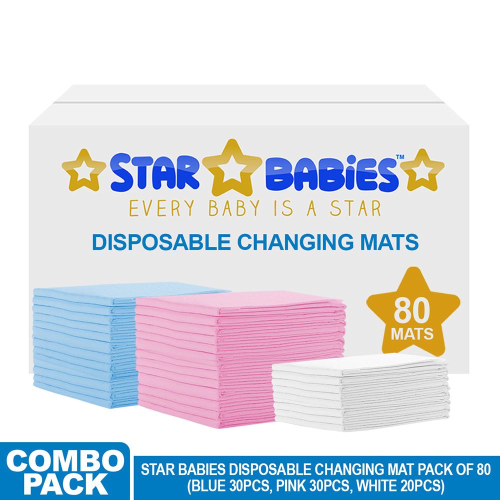 Star Babies - Disposable Changing mats (45x60cm) Large, Pack Of 80