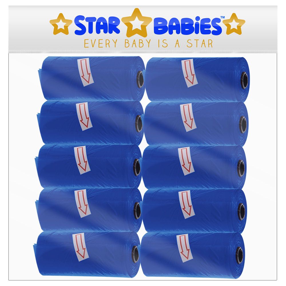 Star Babies - Disposable Scented Bag Pack of 10/150 Bags - Navy Blue