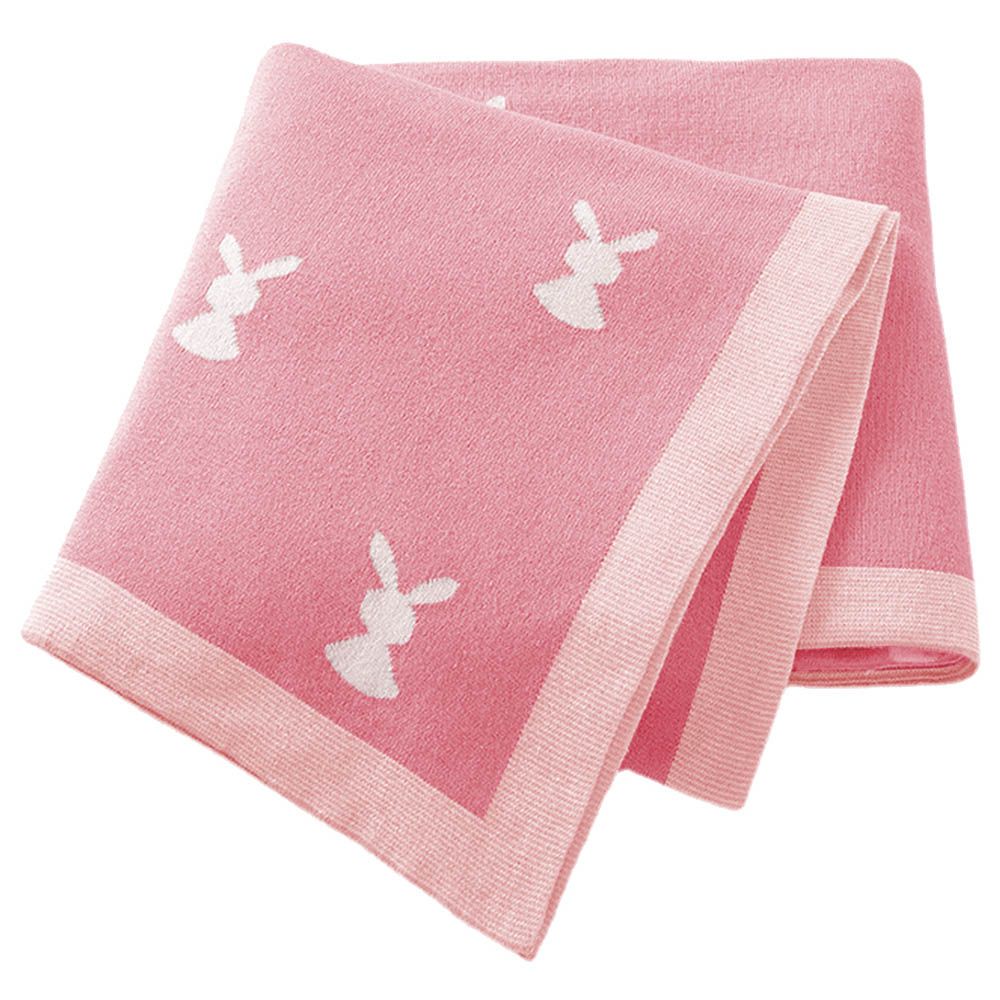 Star Babies - Baby Cotton Knitted Blanket 80x100cm - Pink