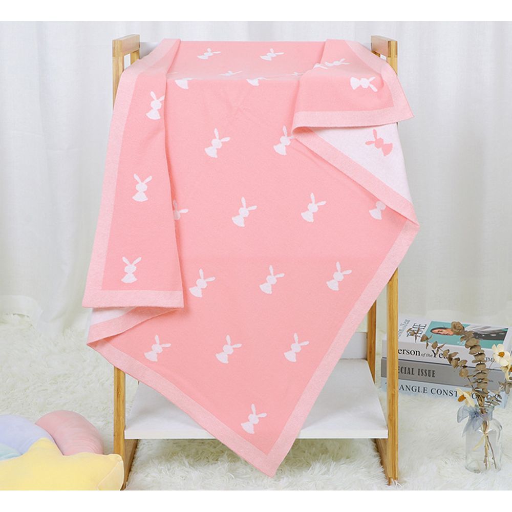 Star Babies - Baby Cotton Knitted Blanket 80x100cm - Pink