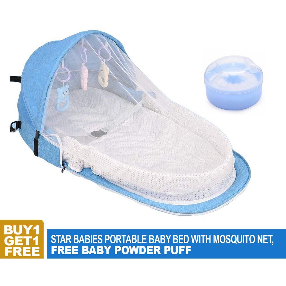 Star Babies - Portable Bed W/ Mosquito Net & Powder Puff