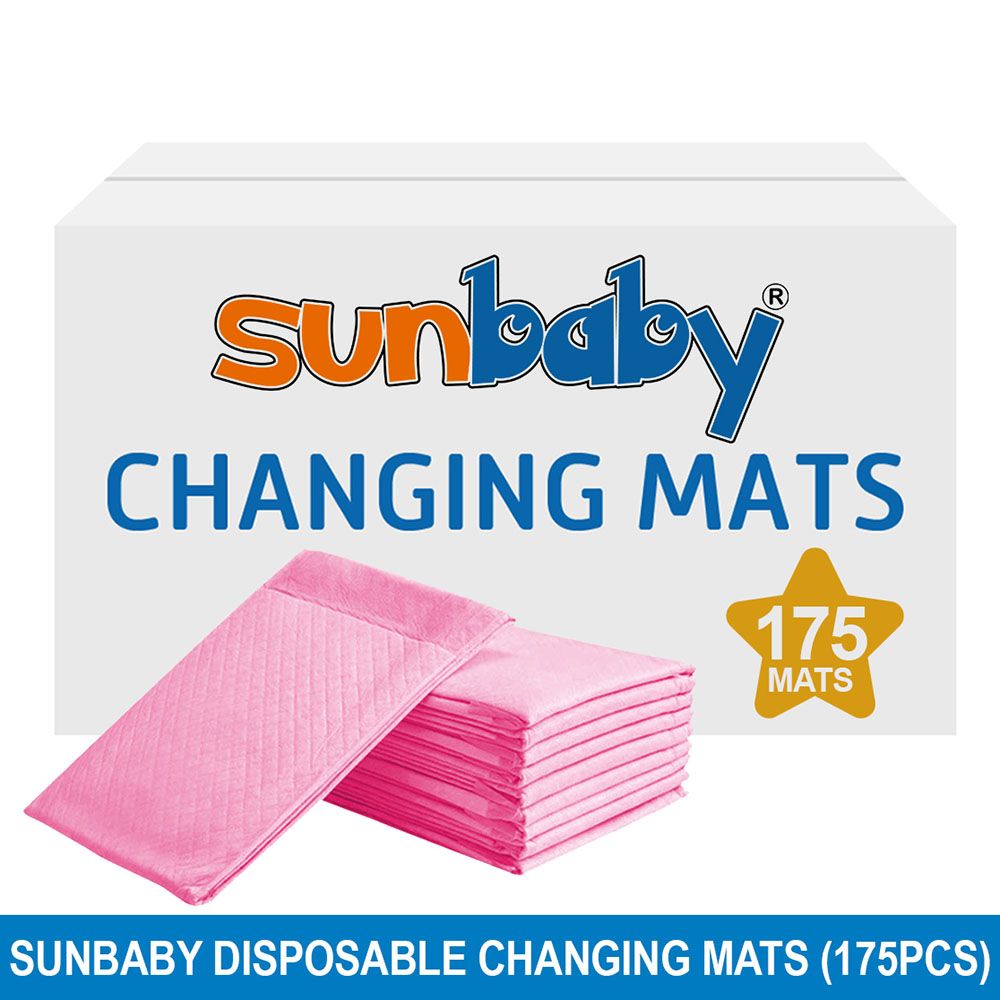 SunBaby - Disposable Changing mats (45x60cm) Large, Pack Of 175 - Pink