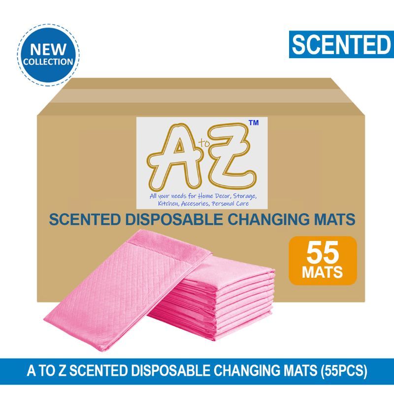 A to Z - Scented Disposable Changing mats (45x60cm) Large, Pack Of 55 - Pink