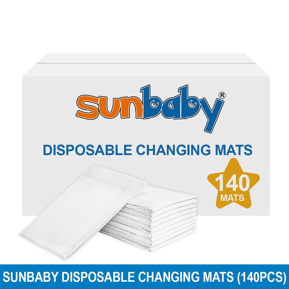 SunBaby - Disposable Changing mats (45x60cm) Large, Pack Of 140 - White