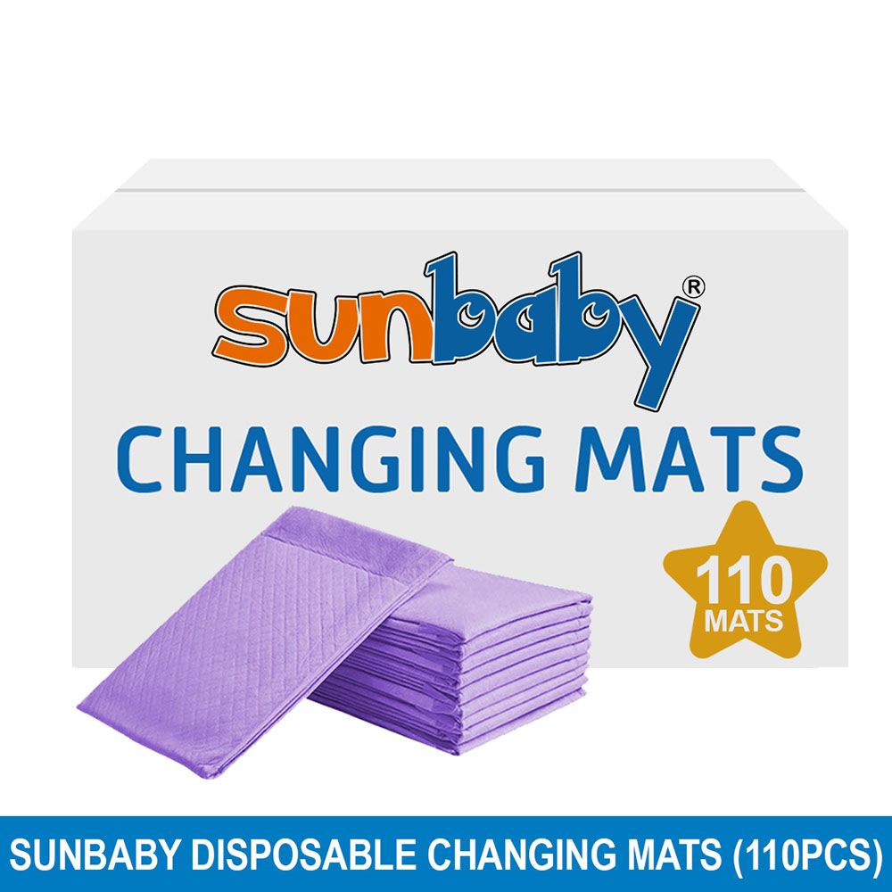 SunBaby - Disposable Changing mats (45x60cm) Large, Pack Of 110 - Lavender