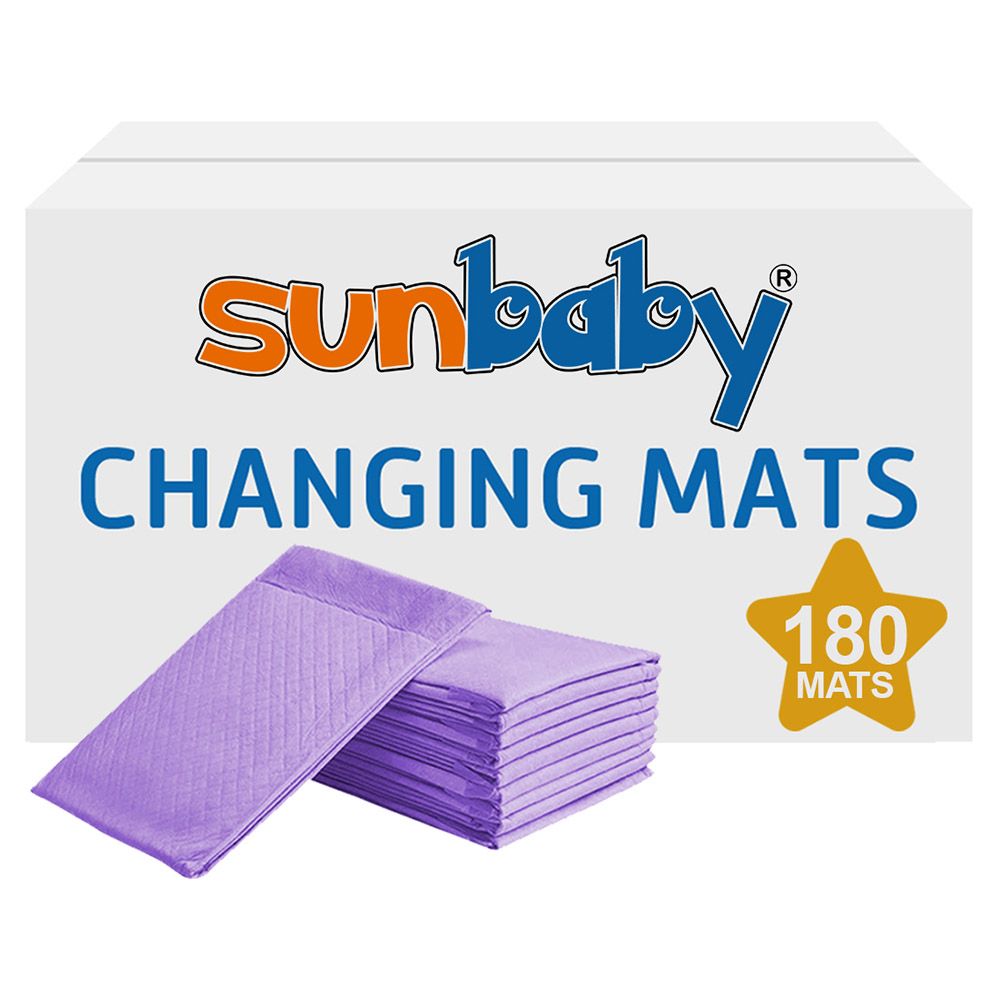 SunBaby - Disposable Changing mats (45x60cm) Large, Pack Of 180 - Lavender