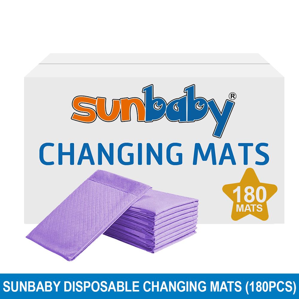 SunBaby - Disposable Changing mats (45x60cm) Large, Pack Of 180 - Lavender