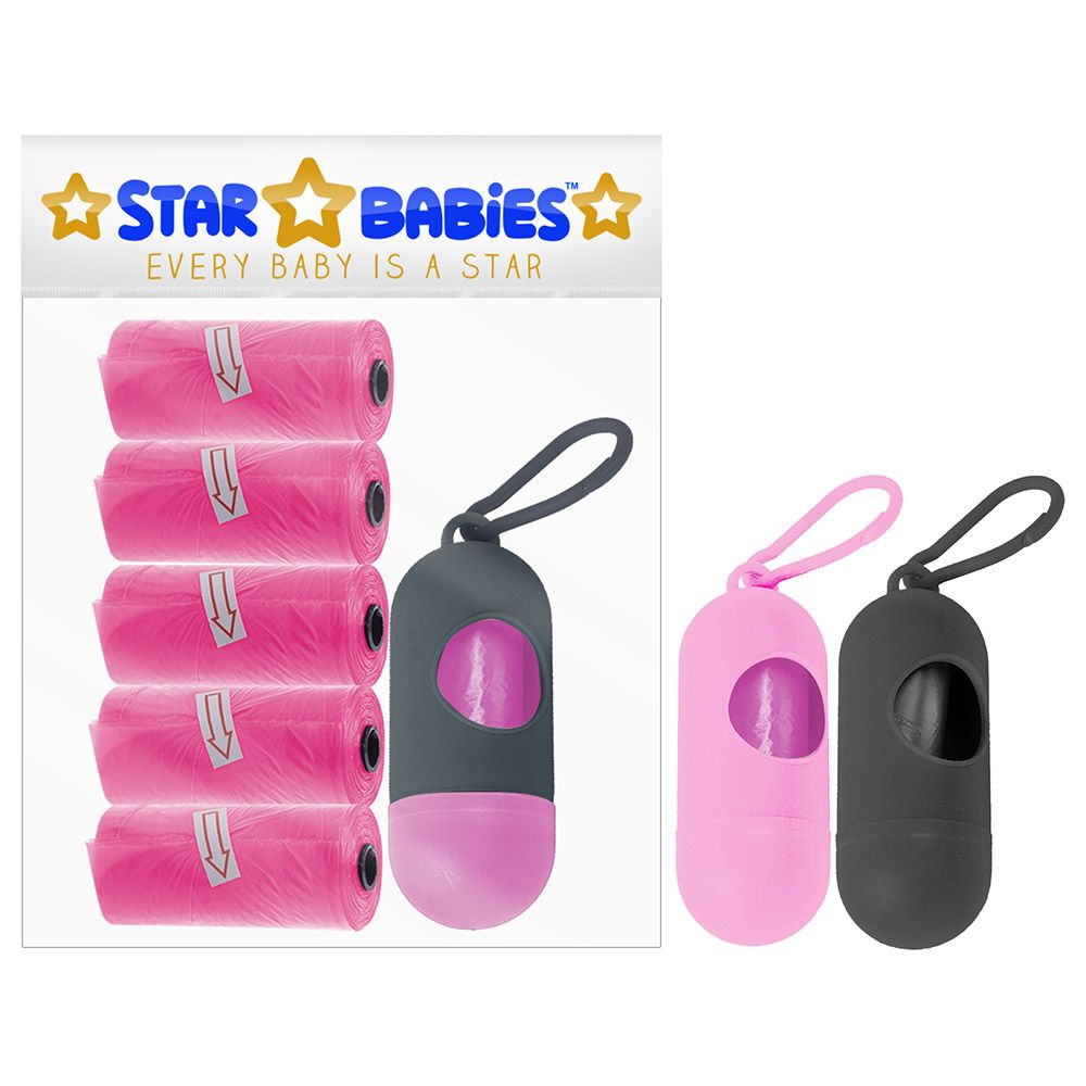 Star Babies - Scented Bag Pack of 5/75 Bags Pink & Assorted Dispenser