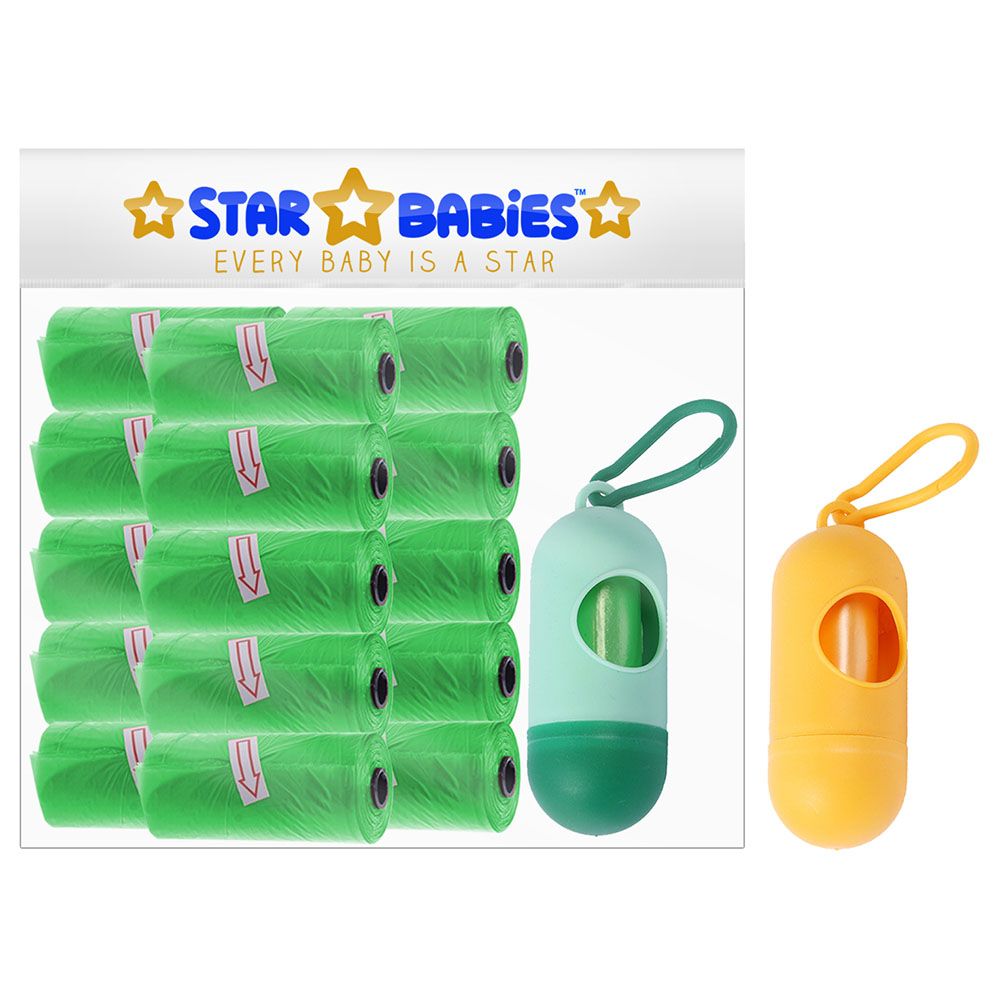 Star Babies Scented Bag Pack of 15/225 Bags Green & Assorted Dispenser