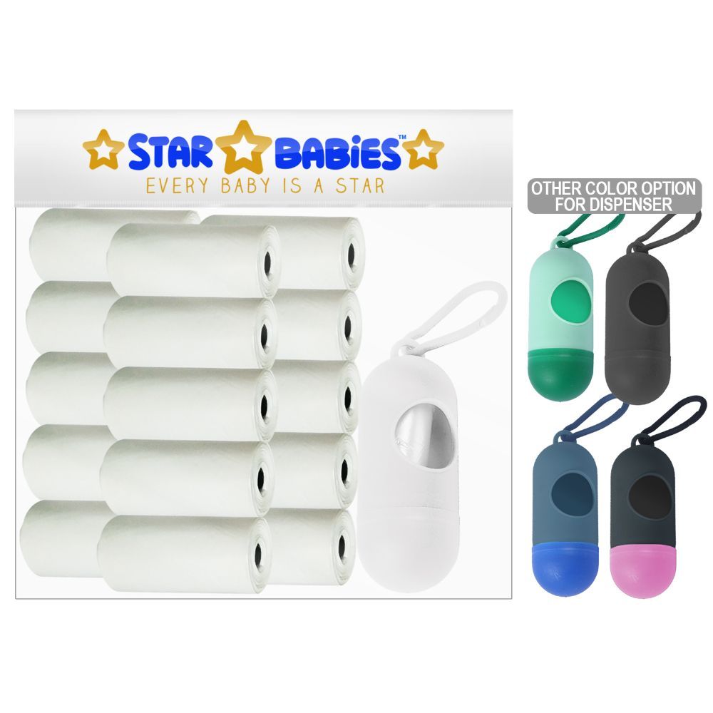 Star Babies Scented Bag Pack of 15/225 Bags White & Assorted Dispenser