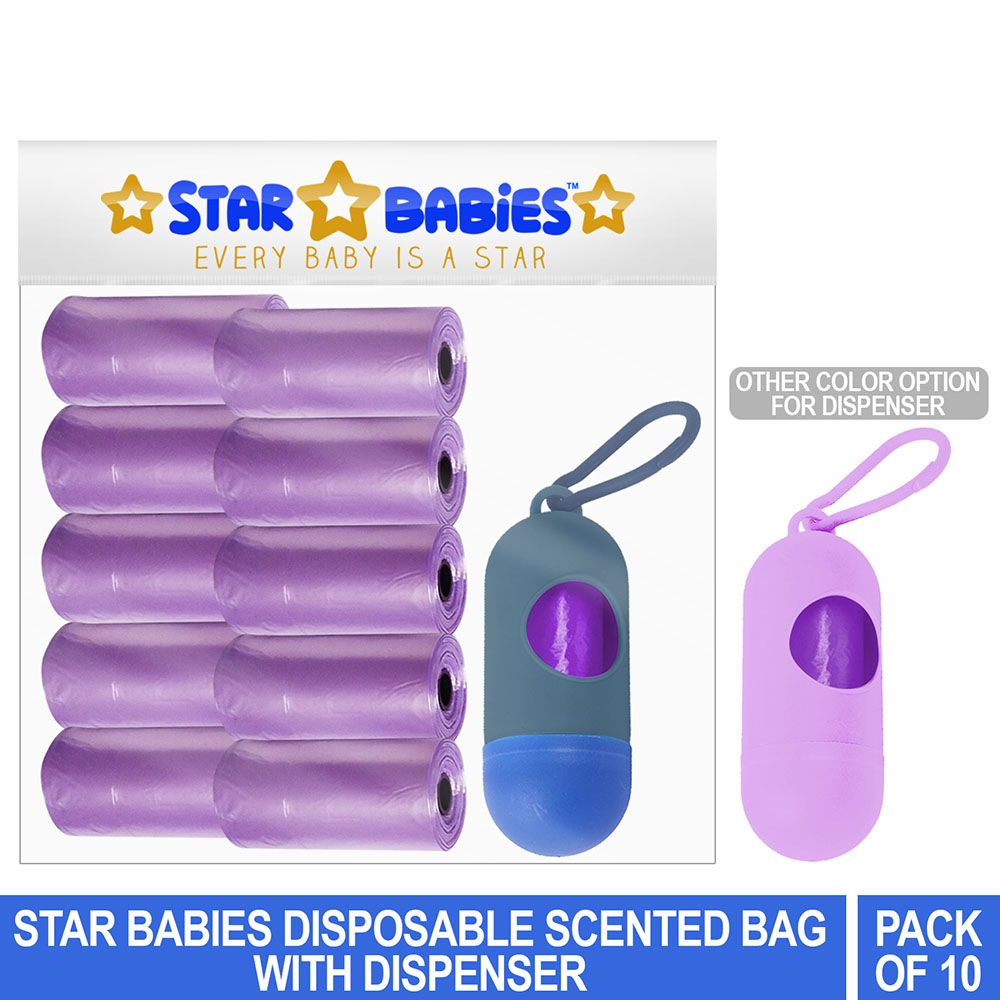 Star Babies - Scented Bag Pack of 10/150 Bags Lavender & Assorted Dispenser