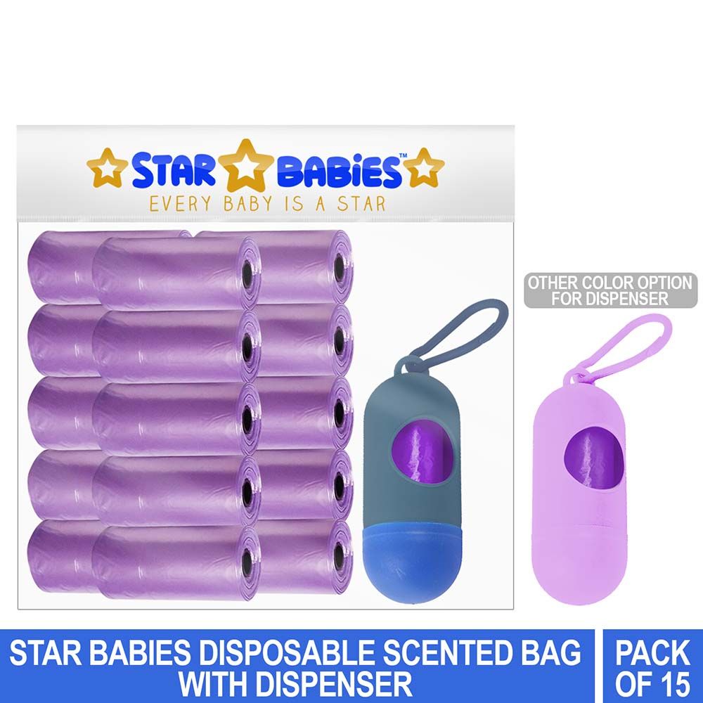 Star Babies Scented Bag Pack of 15/225 Bags Lavender & Assorted Dispenser