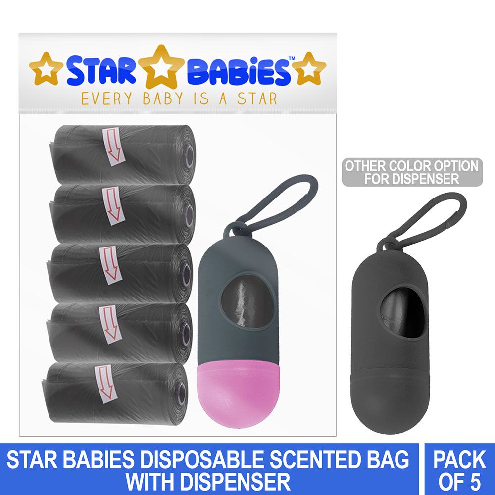 Star Babies - Scented Bag Pack of 5/75 Bags Black & Assorted Dispenser