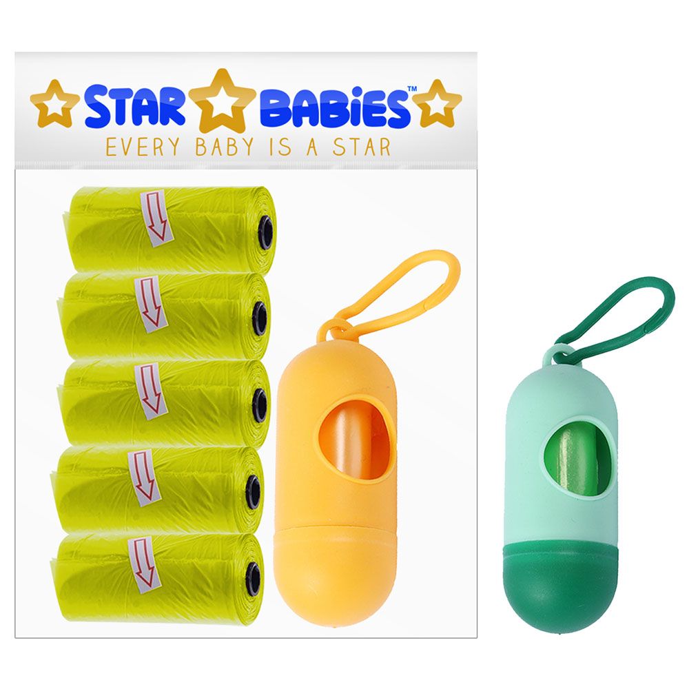 Star Babies - Scented Bag Pack of 5/75 Bags Yellow & Assorted Dispenser