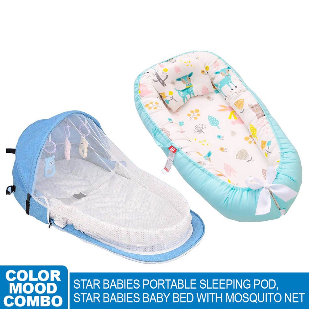 Star Babies Baby Sleeping Pod & Baby Bed W/ Mosquito Net