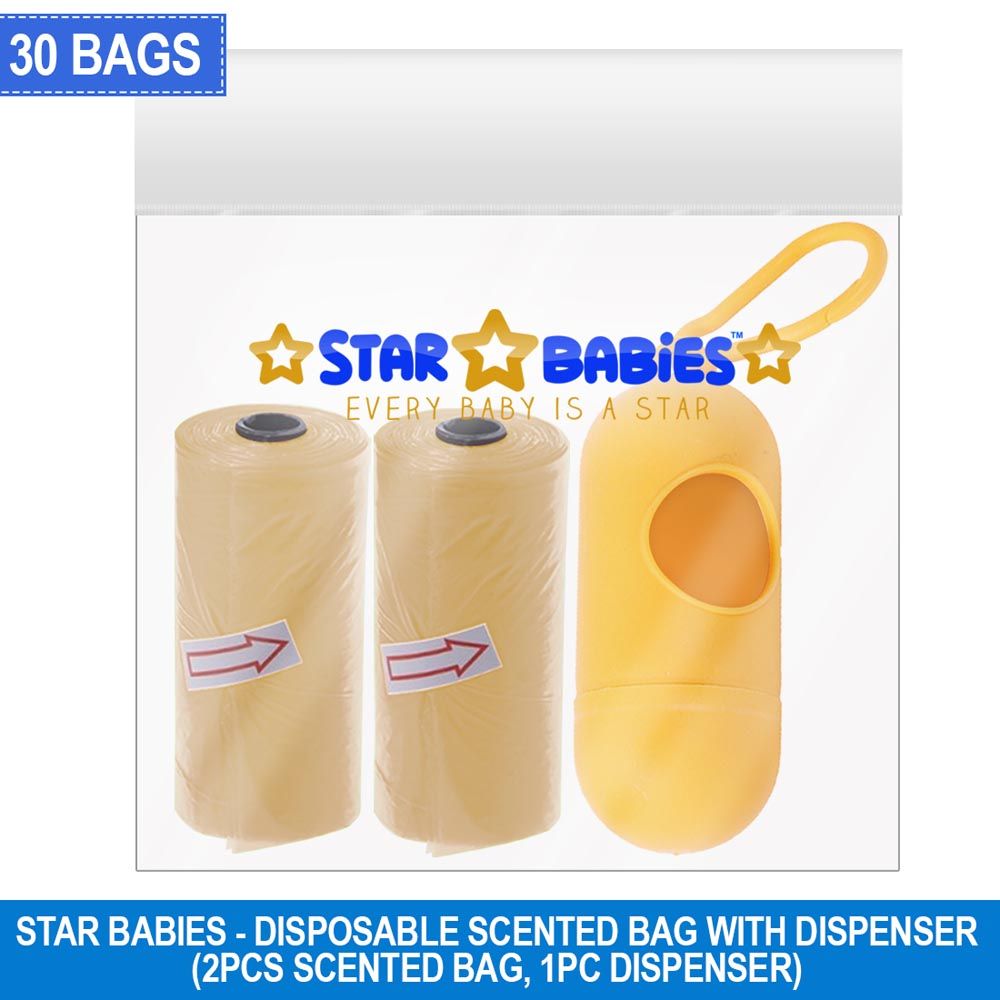 Star Babies - Scented Bag Ivory + Dispenser - Pack of 2/30 Bags