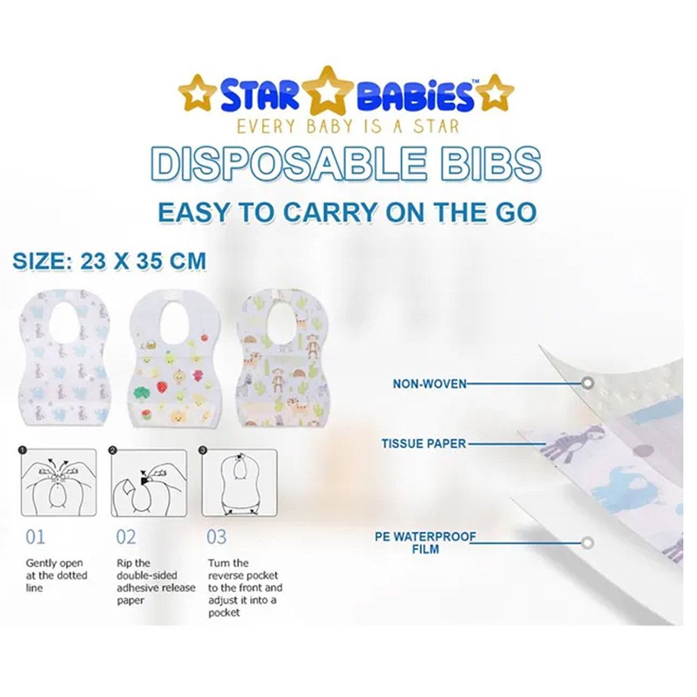 Star Babies - Changing Mat 80pcs & Scented Bag 5pcs & Bibs 70pcs - White