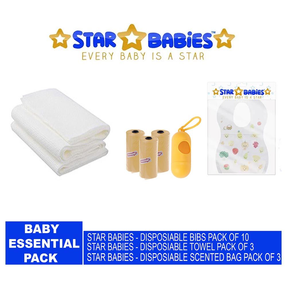 Star Babies - Scented Bag 3pcs & Bibs 10pcs & Towel 3pcs - Ivory