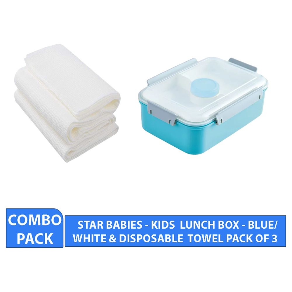 Star Babies - Lunch Box w/ Disposable Towel 3pcs - Blue