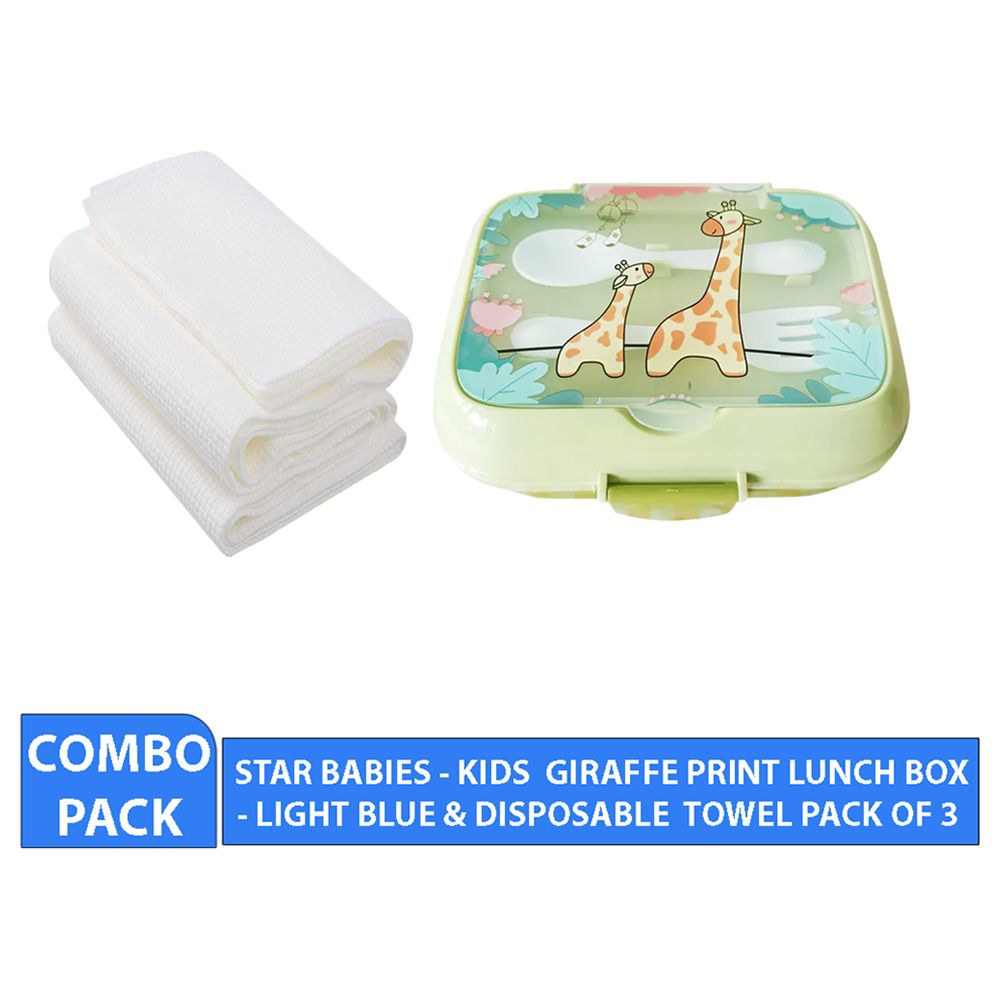 Star Babies - Lunch Box w/ Disposable Towel 3pcs - Giraffe