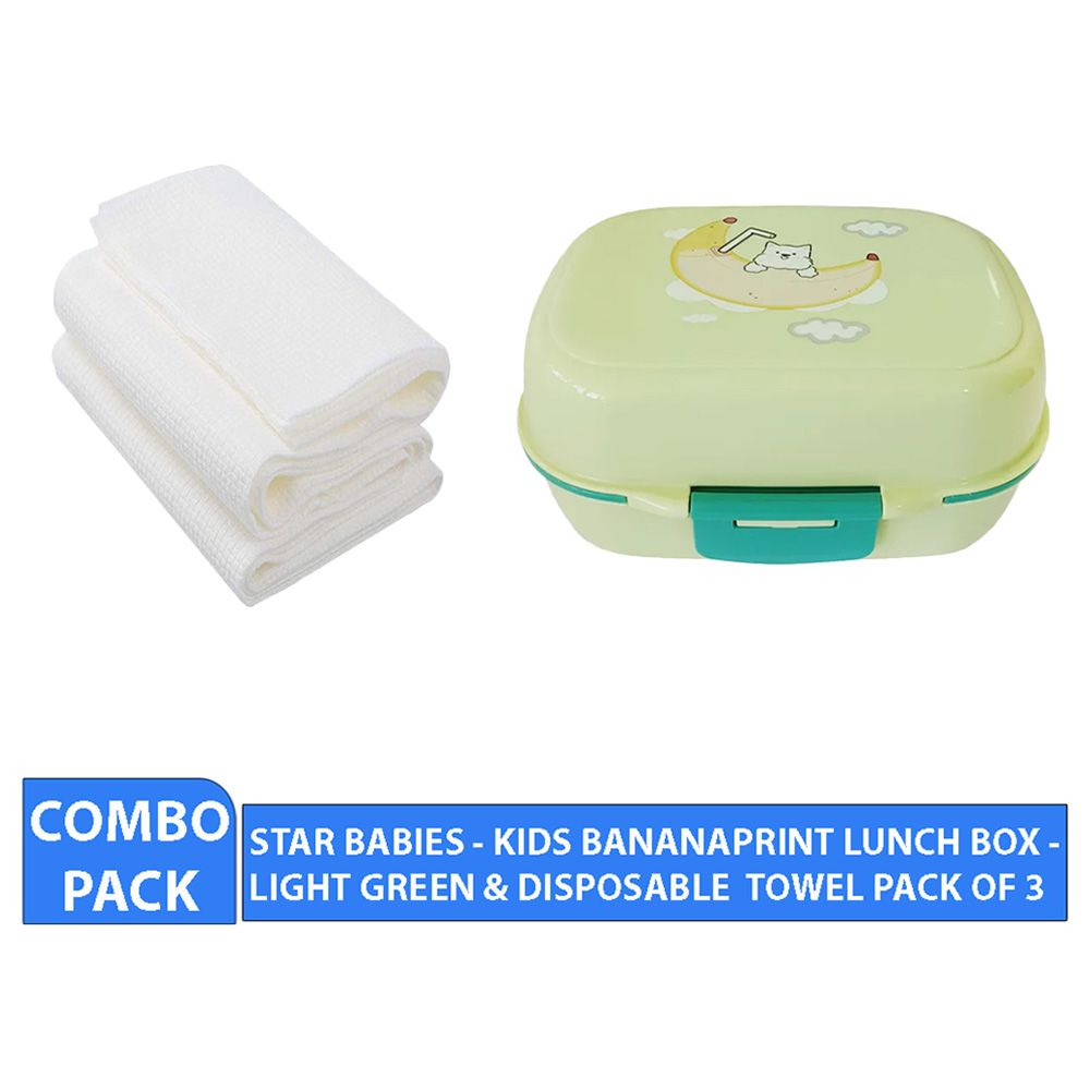 Star Babies - Lunch Box w/ Disposable Towel 3pcs - Yellow Print