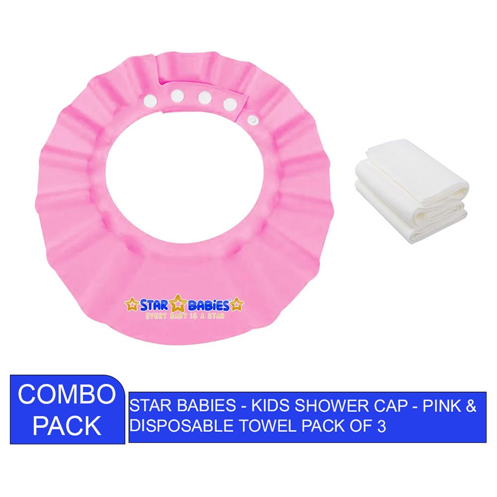 Star Babies - Shower Cap w/ Disposable Towel 3pcs - Assorted