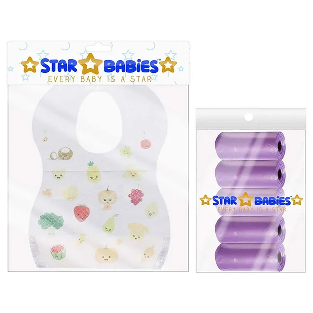 Star Babies - Scented Bag 5pcs & Disposable Bibs 10pcs - Lavender