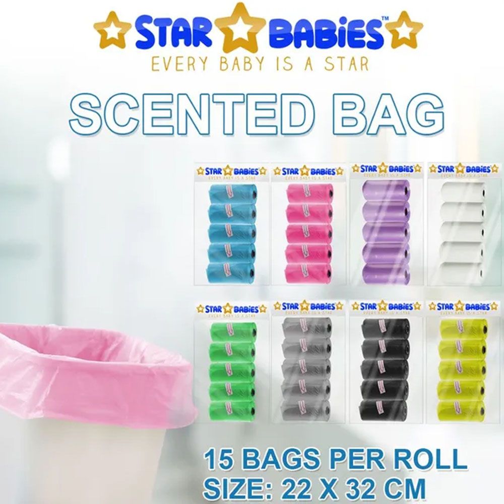 Star Babies - Disposable Changing Mat 80pcs & Scented Bag 10pcss & Bibs 70pcs - Pink