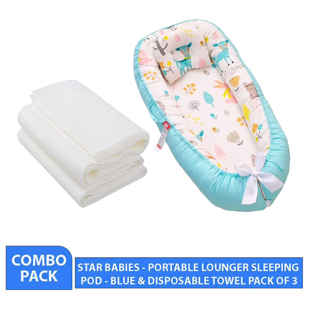 Star Babies - Baby Sleeping Pod & Disposable Towel 3pcs