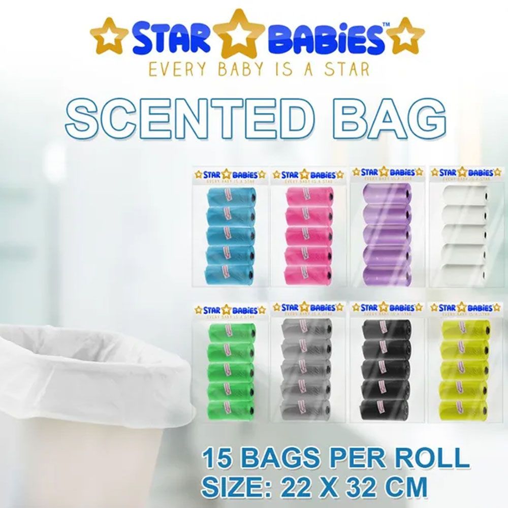 Star Babies - Disposable Changing Mat 80pcs & Scented Bag 10pcss & Bibs 70pcs - Blue