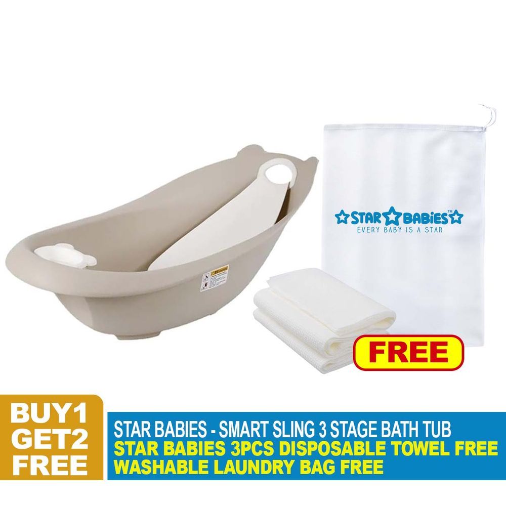 Star Babies - Smart Tub w/ Disposable Towel 3pcs - Grey